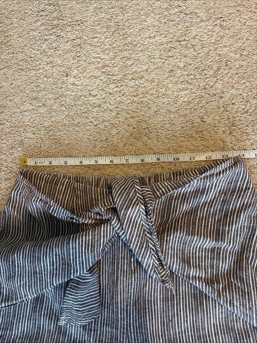 Anthropologie 9-H15 STCL Brown White Striped 100% Linen Wide Leg Pants Size XS P - Picture 2 of 8